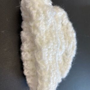 Cozy White crocheted baby hat and baby booties…